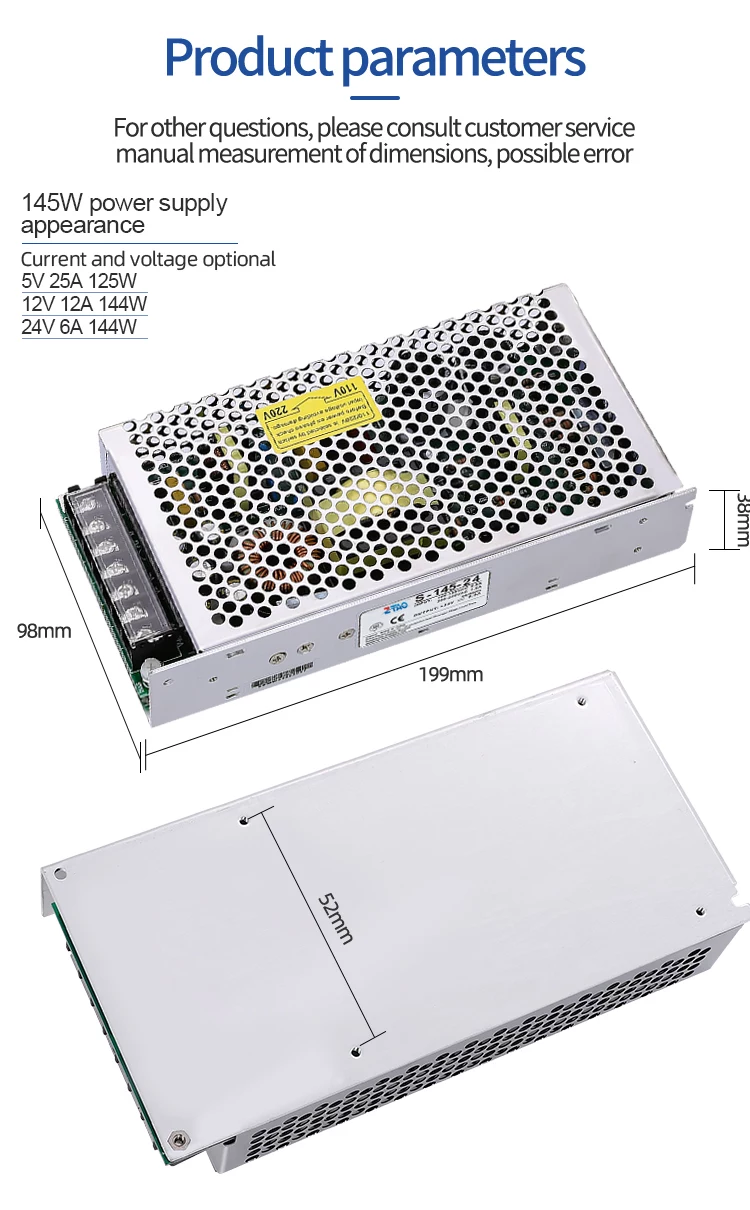 Constant Voltage 24V 145w PSU AC DC Switching Power Supply