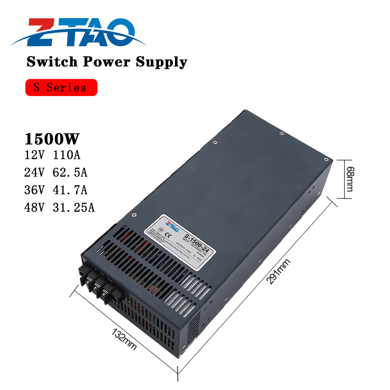 1500W 12v 24v 36v 48V Single output High efficiency Switching Power Supply