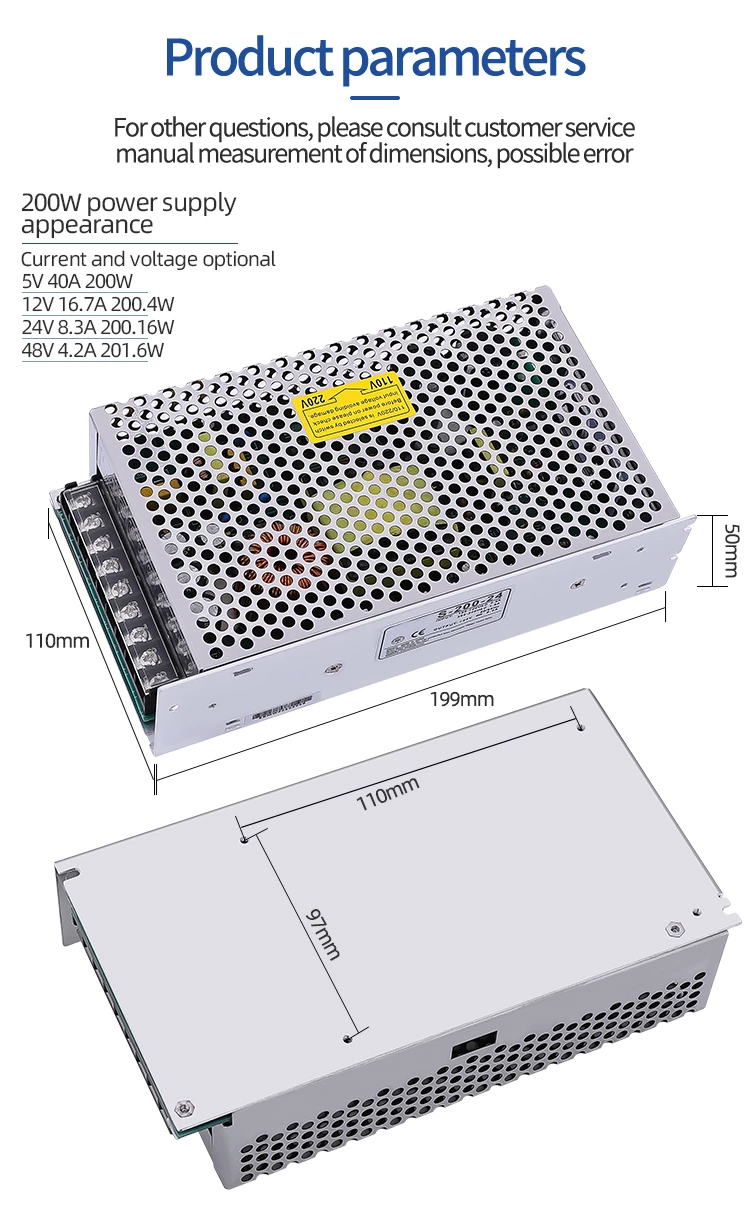 Hot Sale 24V 8.3A 200W Switching Power Led Driver Dc Constant Voltage Power Supply