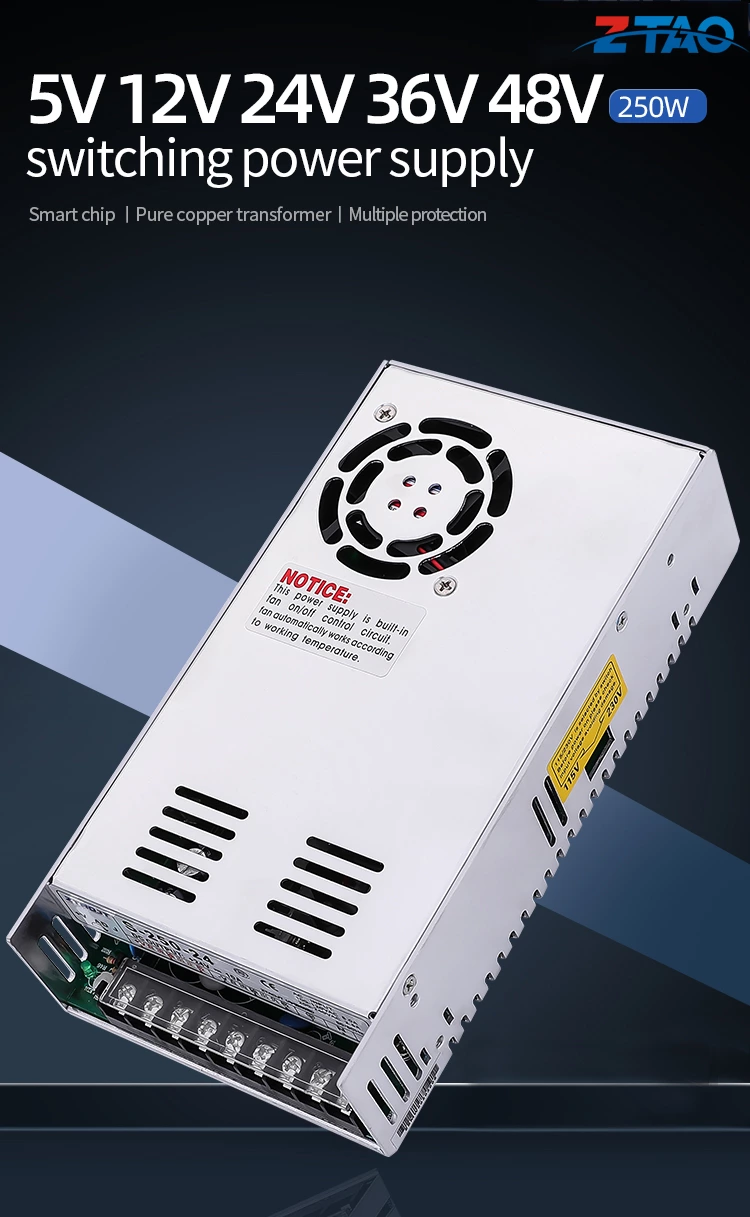 Factory Selling 24v 10a Led Dc S-250-24 250w Led Light Switch Mode Power Supply for 3D Printer