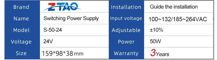 50w Transformer Single Output 12V 4.2A DC 10a 5v Switching Power Supply
