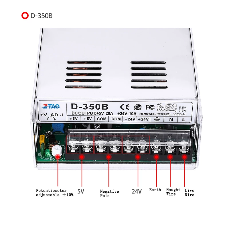 35W 120w 350w the Negative and Positive 5v 12v 15v 24v Psu Smps Dual Output Ac Dc Switching Power Supply