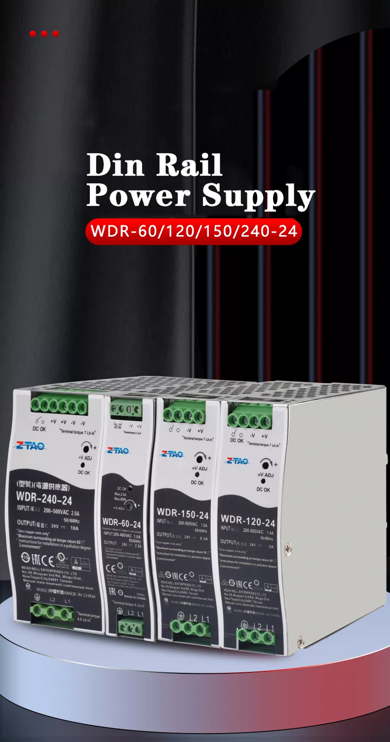 WDR-120-24 24 Vlot 5A 120W DIN Rail SMPS LED Switching Power Supply