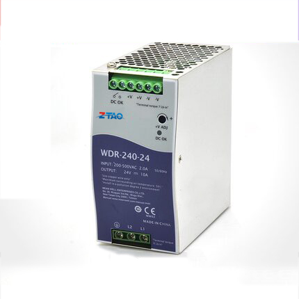 Ztao 240W WDR-240-24 24V 10A 380V to 24V 48V Regulated Power Supply