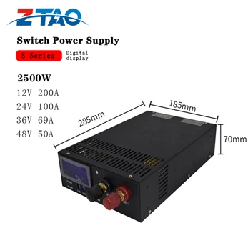 Single Output S-2500-24 24v 2500w 104a High Power Variable 2500w Dc Regulated Digital Display Power Supply