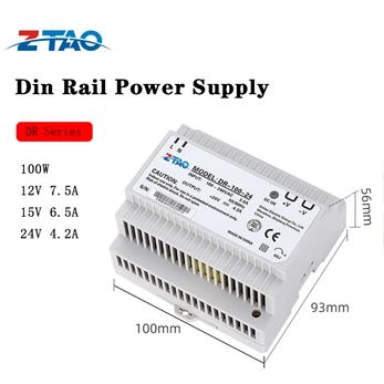 Dr-100-24 Slim Type 100w Dc 12v 7.5A 24v 4.2A Ac to Dc Din Rail Switching Power Supply