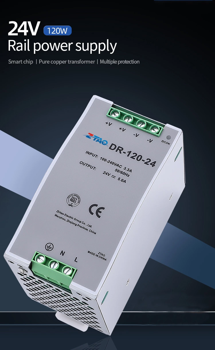 24V Smps DR-120-24 12v 10a 24v 5a 120w Din Rail Switching Mode Power Supply