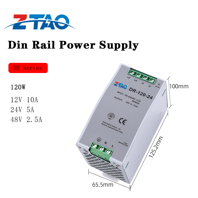 Single Output15W 60W 120W 240W 480W AC DC 12V 24V Industrial Din Rail Power Supply