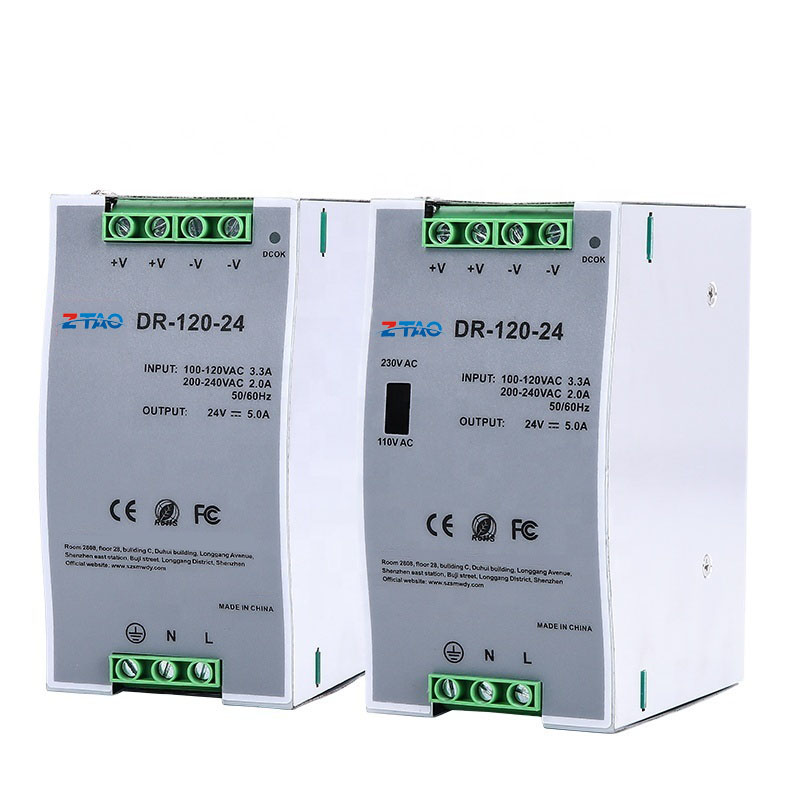 24V Smps DR-120-24 12v 10a 24v 5a 120w Din Rail Switching Mode Power Supply