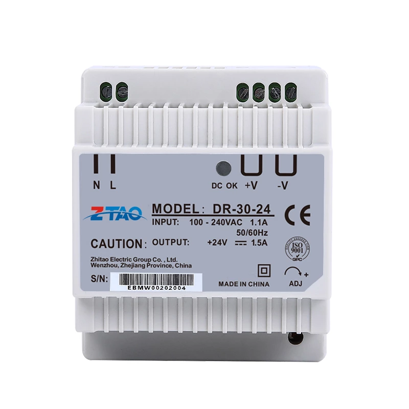 DR-30-24 Constant Voltage Single Output 5V 12v 24V 48V Ac Dc Industrial Din Rail Switching Power Supply for Led