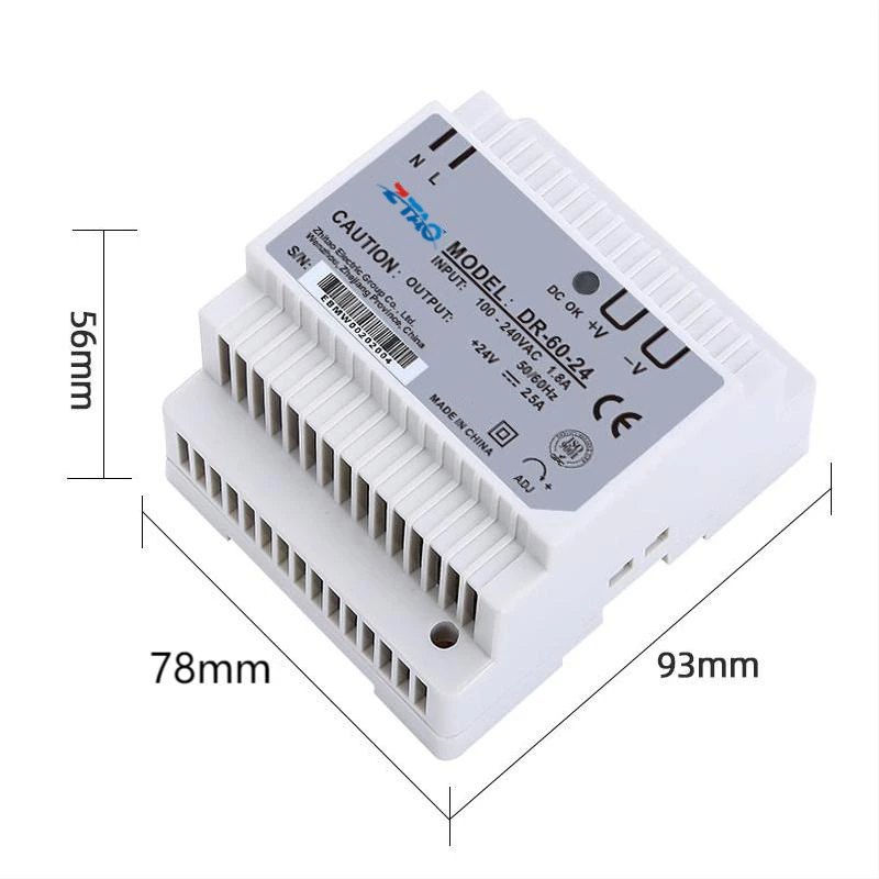 DR-60-24 24vdc 60W 24V 2.5A 12v 5a Single Output Industrial DIN RAIL Power Supply
