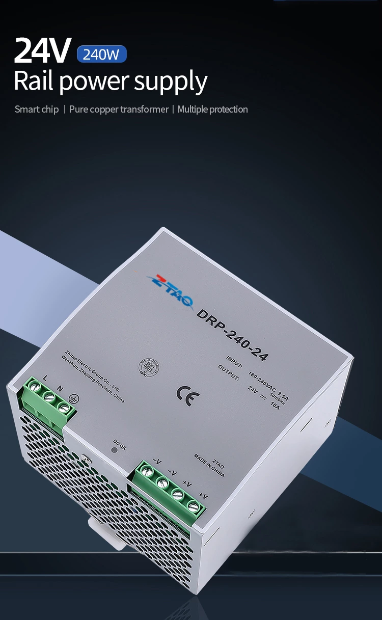 Single Output 240W 5A 48V DC DRP-240-24 10A 24V DIN Rail Ups Switching Power Supply