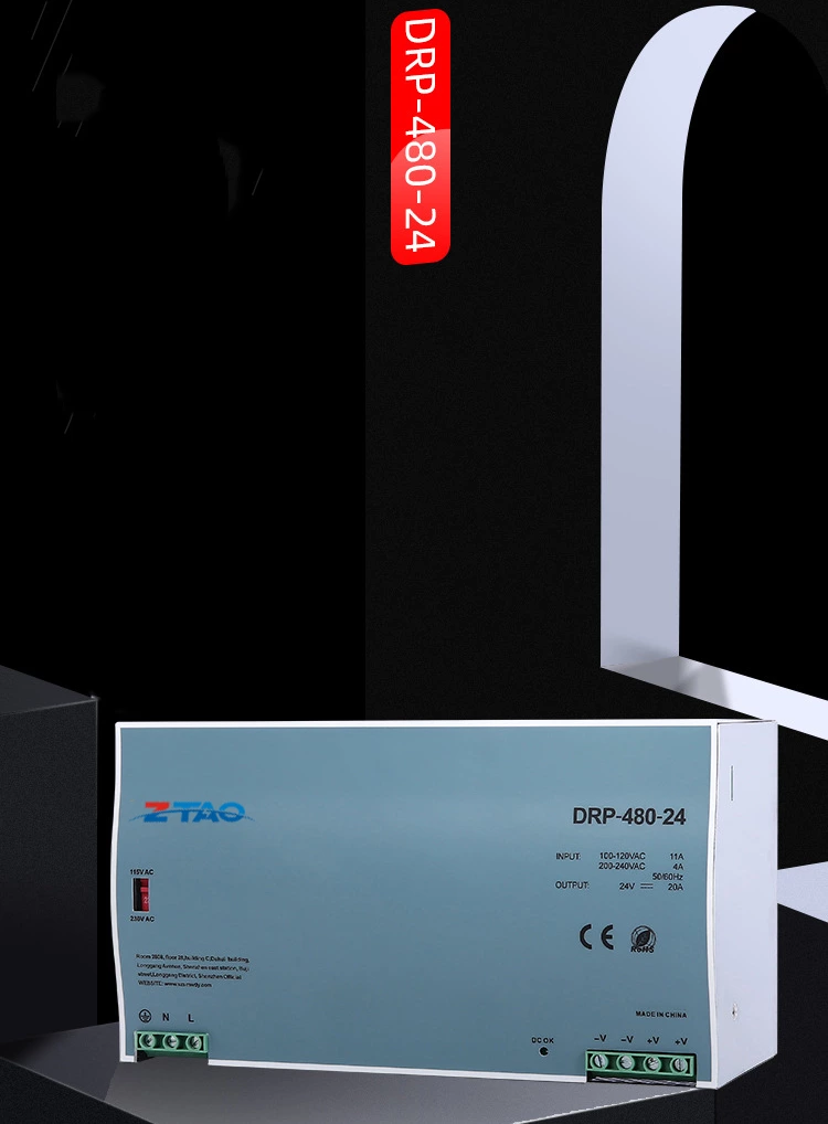 DRP-480-24 24 Voltage 480W Ac Dc 20A 48V 10A DC Transformer Din Rail Power Supply Industrial Control