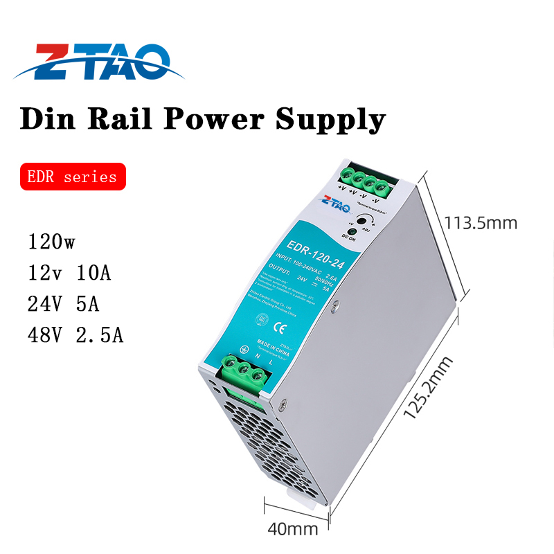 120W EDR-120-24 24V 5A 12V 10A 120W Din Rail Switching Mode Power Supply