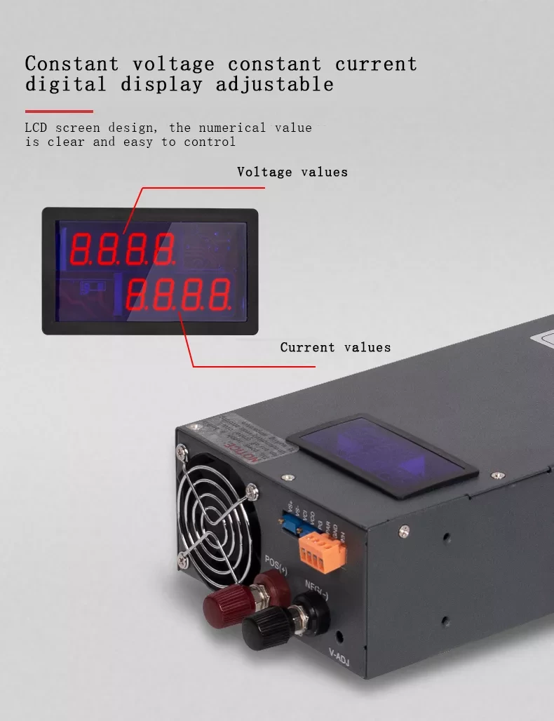 Single Output S-2500-24 24v 2500w 104a High Power Variable 2500w Dc Regulated Digital Display Power Supply