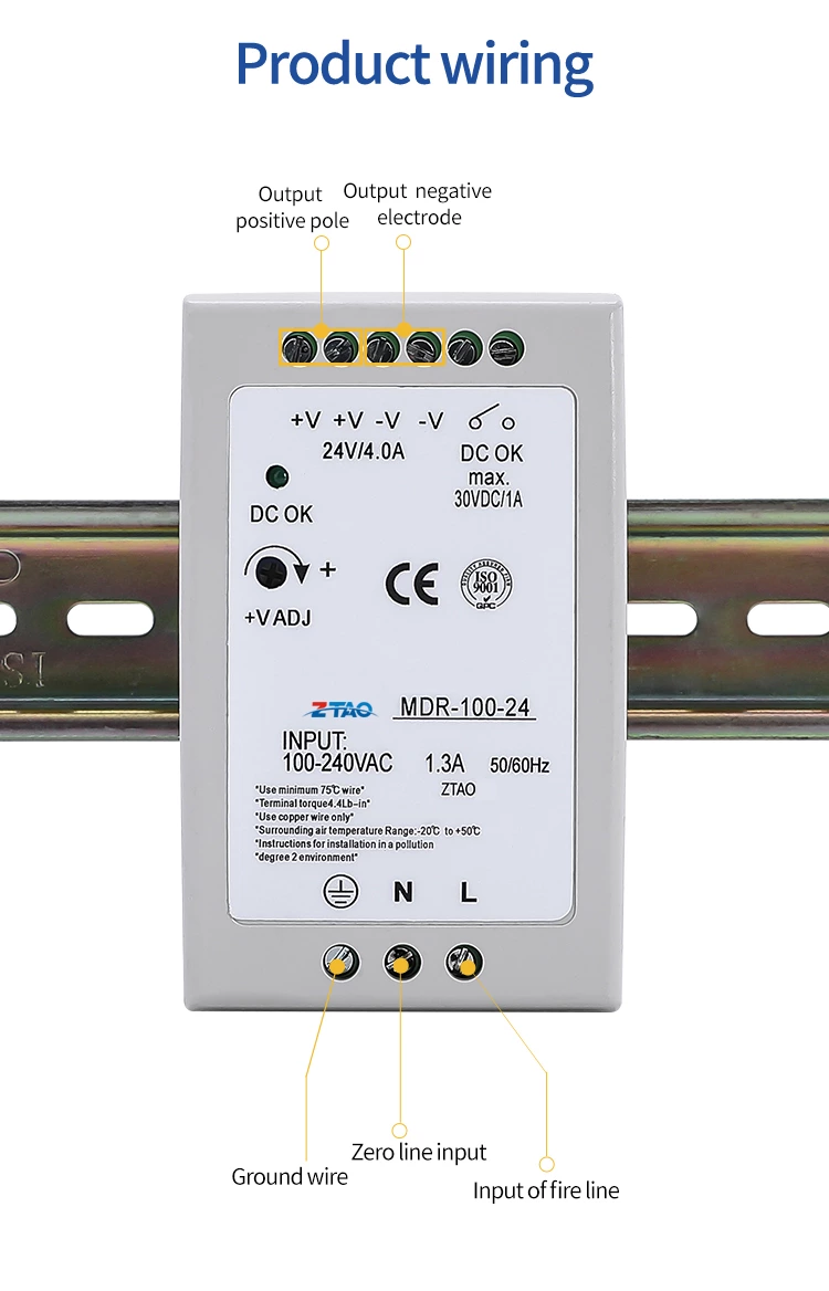 MDR-100-24 12v 7.5A 24v 4A 48v 2A 100W Led Driver Ac Dc Switching Power Supply
