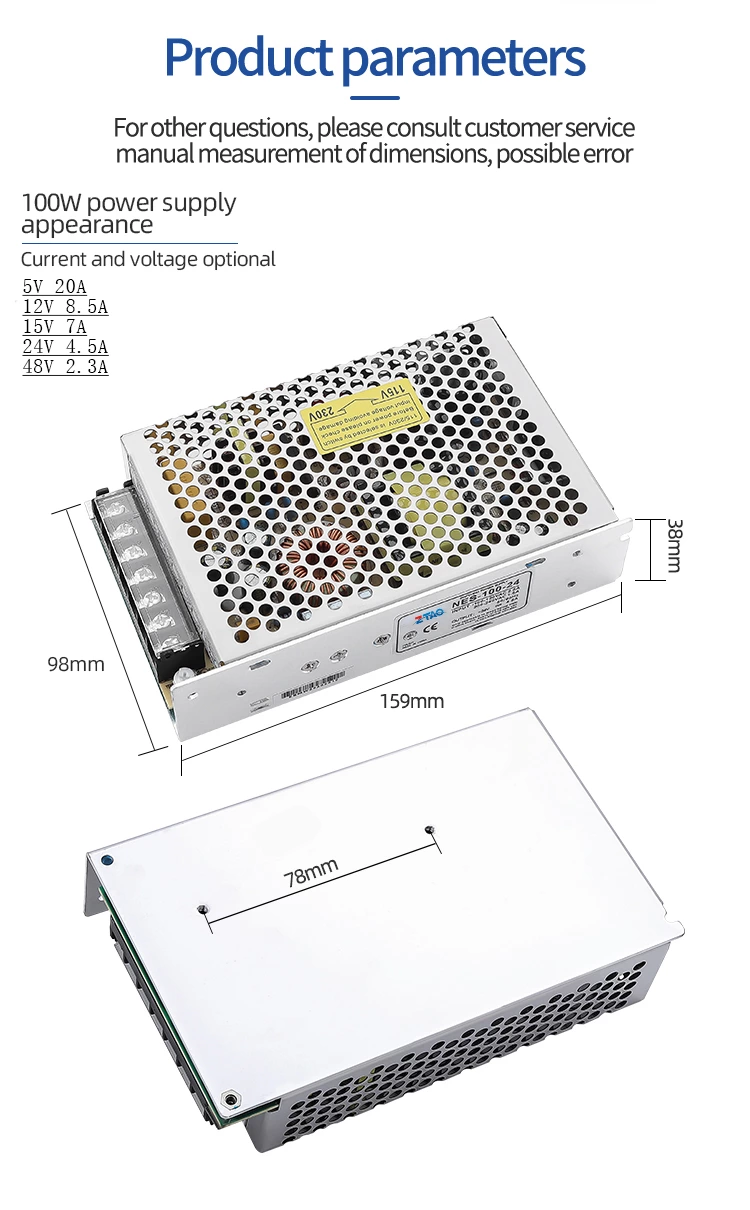 NES-100-24 4.5A 100W 24V Ac Dc  Electrical Equipments Switching Power Supply