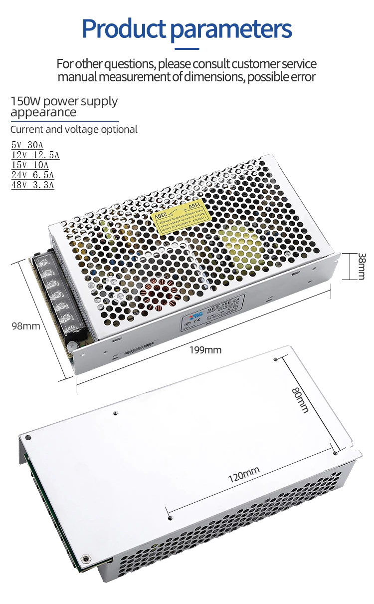 NES-150-24 150w 6.5A AC to DC 24V Constant Voltage Switching Power Supply