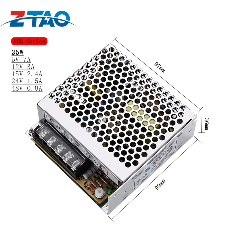 NES-35-24 Single Output Voltage 12V 3A 24V 1.5A 35W AC to DC Switching Power Supply