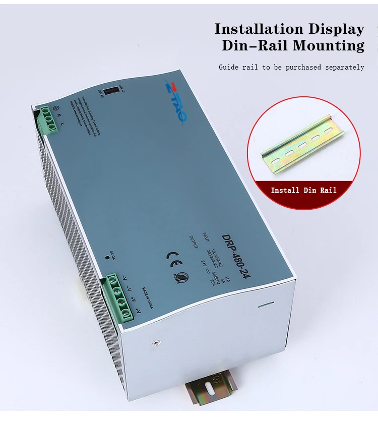 DRP-480-24 24 Voltage 480W Ac Dc 20A 48V 10A DC Transformer Din Rail Power Supply Industrial Control
