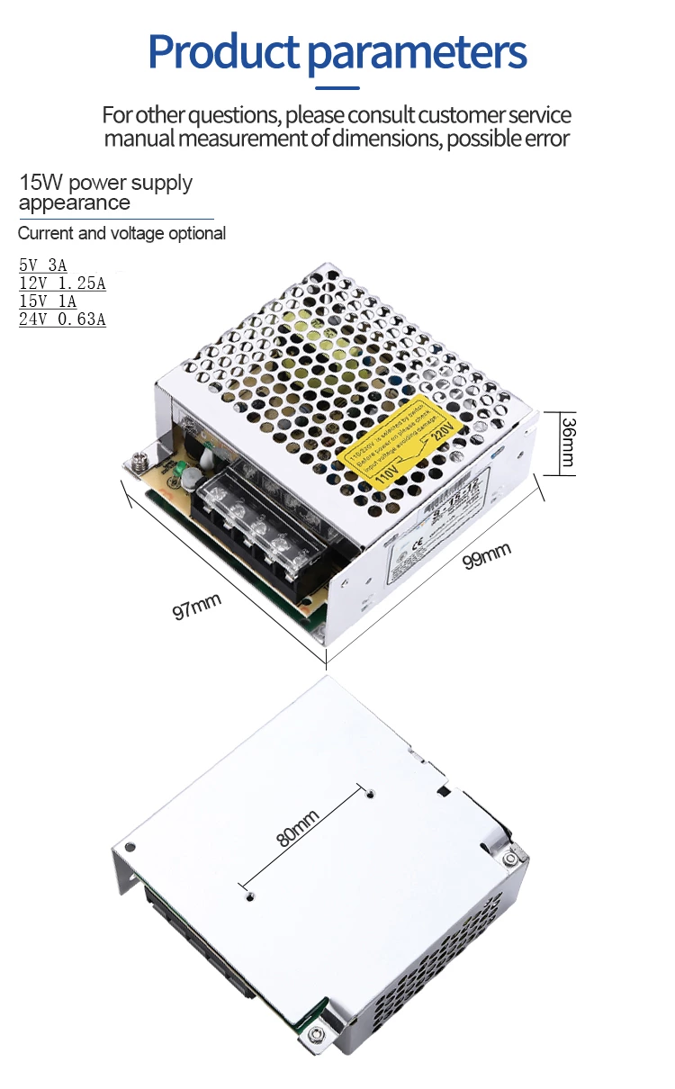 AC to DC 12v Smps 15w 1.25A Led Driver Switching Mode Power Supply