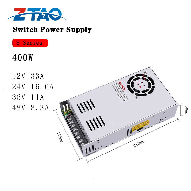 Hot Sale S-400-24 Single Output 24V Power Supply 400w 24vdc 17a Switching Power Supply