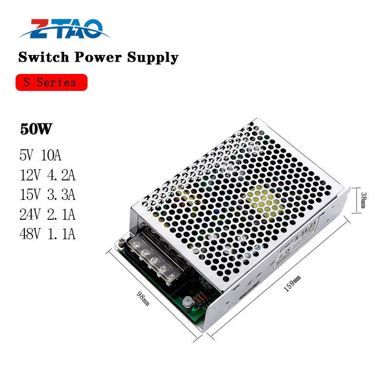 S-50-24 AC to DC 24v  50w 2.1A Switching Power Supply for Led
