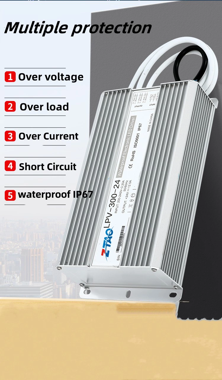 ZTAO 12v 250w Waterproof Switching Power for led lights 220V AC to DC Transforme