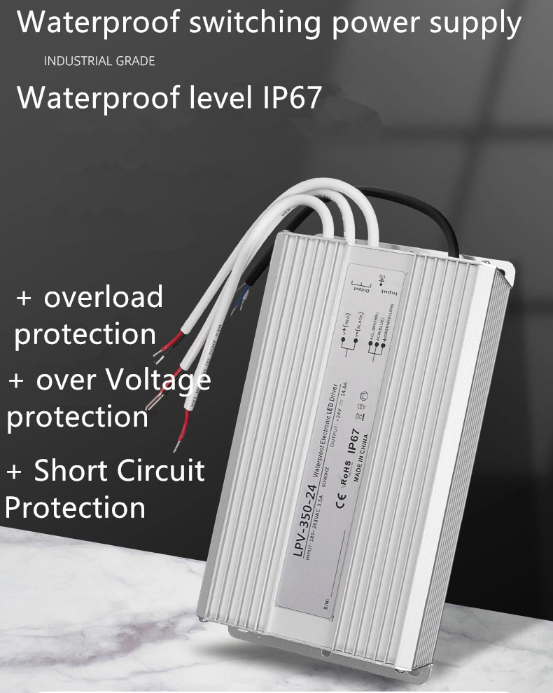 IP67 Outdoor Waterproof Power Supply Lpv 12V/24V/48V 30W 50W 60W 100W 200W 300W AC DC Electronic LED Driver
