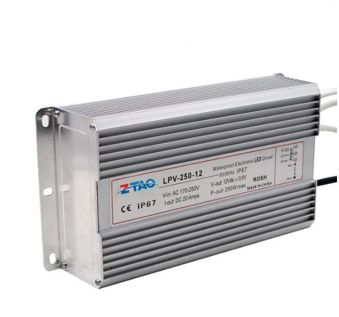 ZTAO 12v 250w Waterproof Switching Power for led lights 220V AC to DC Transforme