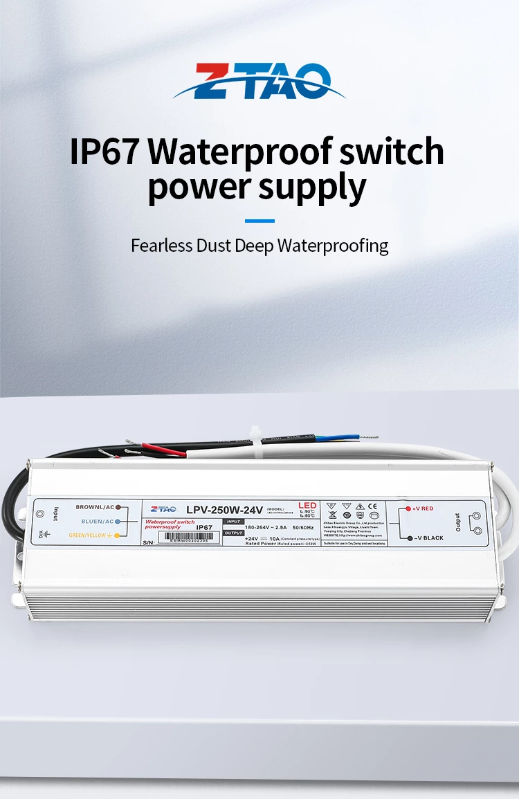 ZTAO 12v 250w Waterproof Switching Power for led lights 220V AC to DC Transforme