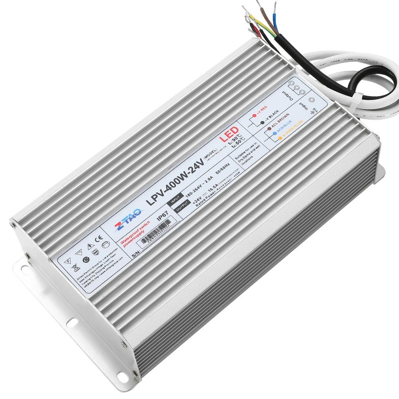 waterproof led power supply 12v 500W 400W 300w 200w ip67 led driver for outdoor led lighting
