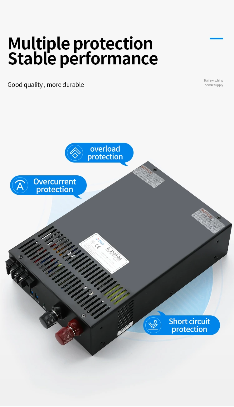 High-power High Voltage Ac Dc Smps 3000w S-3000-12 12v 250A  24V 48V Switching Mode Power Supply