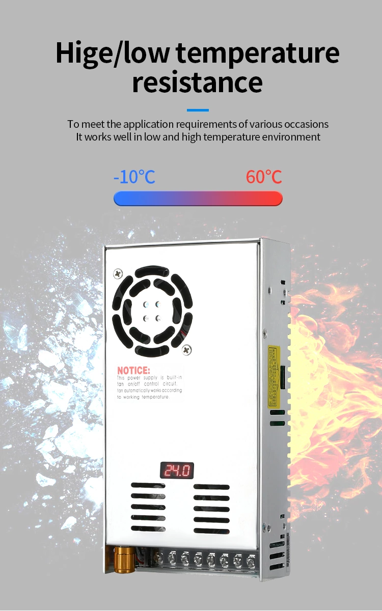 DKS-500-24 Digital Display Adjustable 24v 20A 500W 12V 48V  Industrial Switching Power Supply
