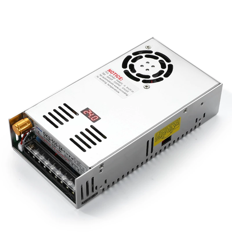 DKS-500-24 Digital Display Adjustable 24v 20A 500W 12V 48V  Industrial Switching Power Supply