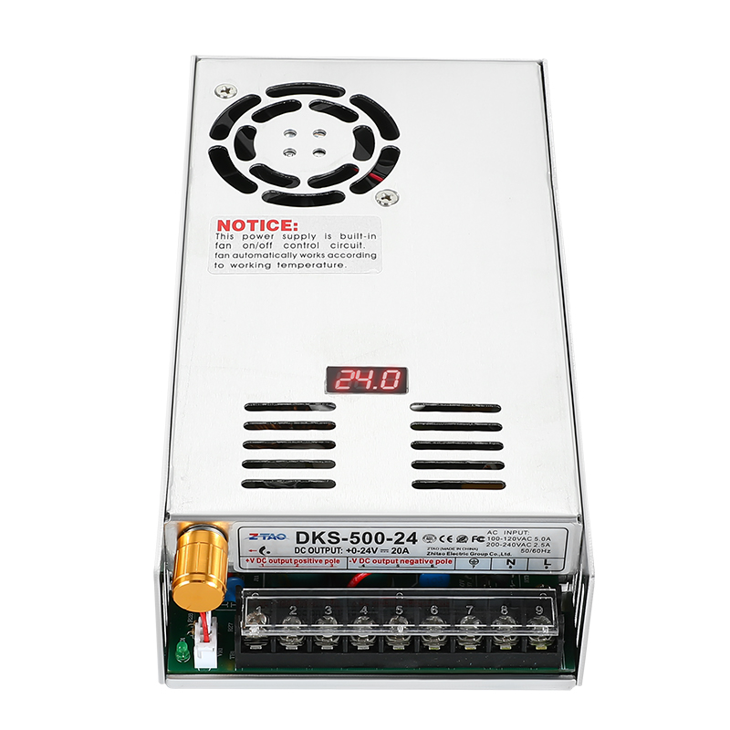 DKS-500-24 Digital Display Adjustable 24v 20A 500W 12V 48V  Industrial Switching Power Supply