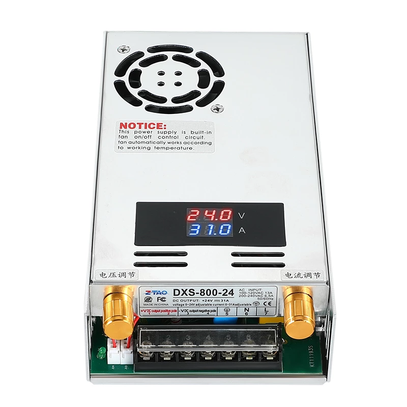 DXS 800W 0 to 80V adjustable 0 to10A Single Output Switching power supply AC to DC 110V or 220V with industrial equipment and cctv