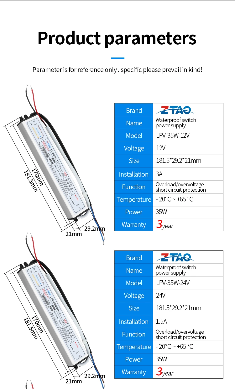 IP67 Outdoor Waterproof Power Supply Lpv 12V/24V/48V 30W 50W 60W 100W 200W 300W AC DC Electronic LED Driver