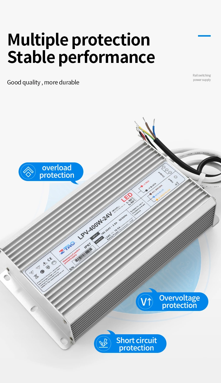 waterproof led power supply 12v 500W 400W 300w 200w ip67 led driver for outdoor led lighting