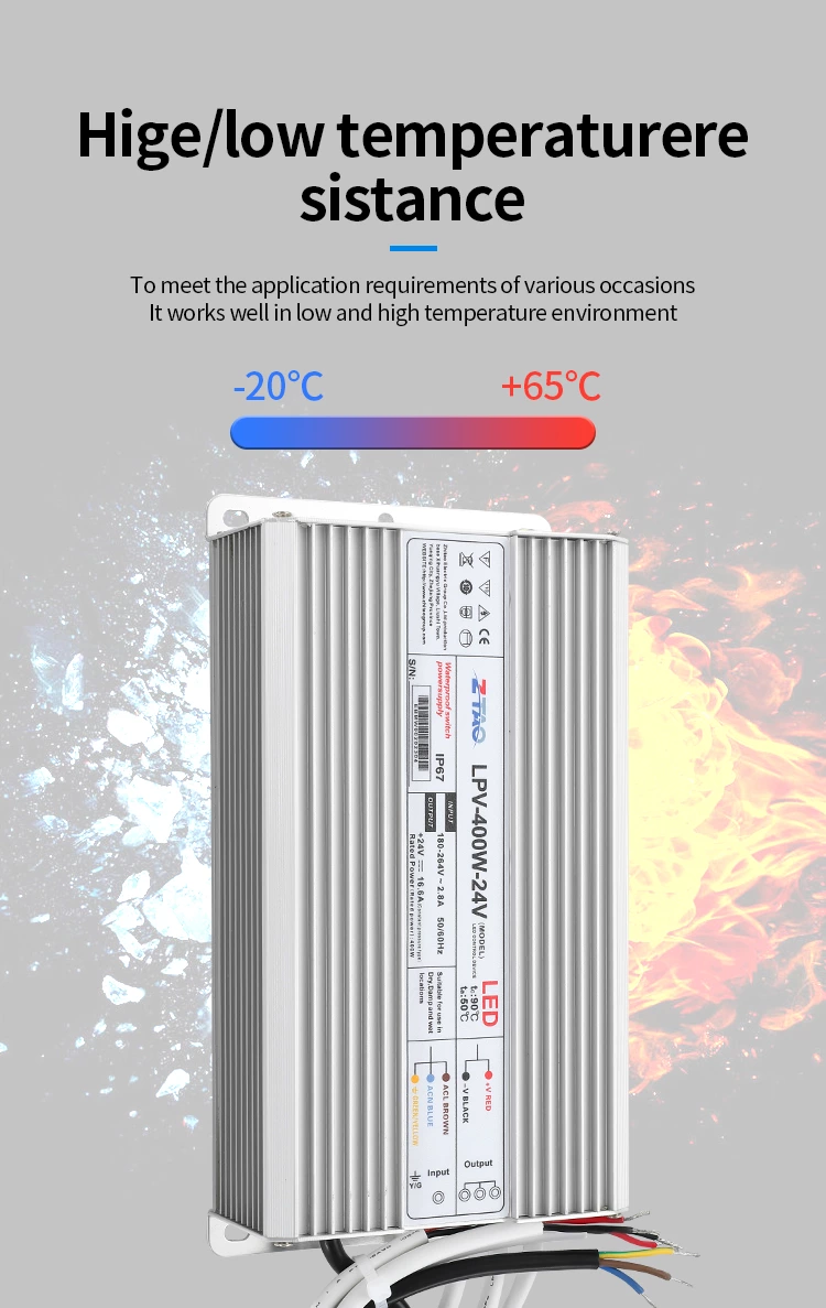 waterproof led power supply 12v 500W 400W 300w 200w ip67 led driver for outdoor led lighting