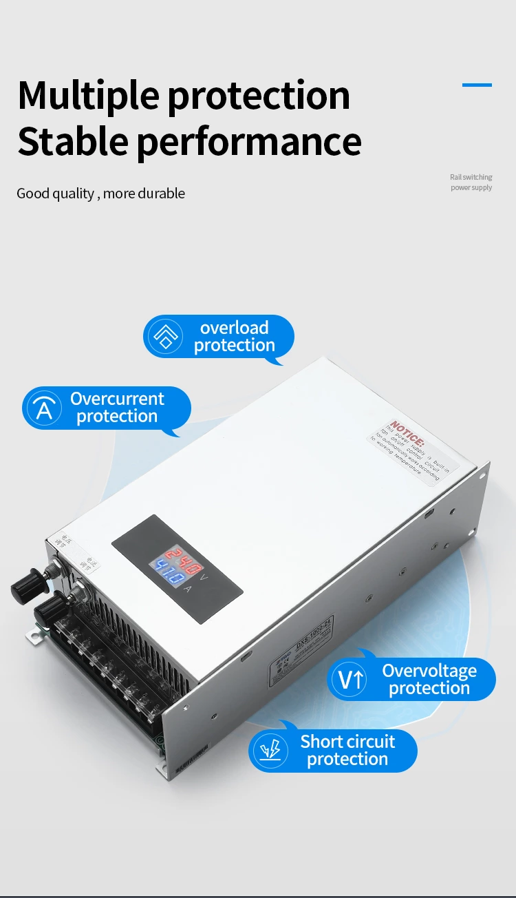DXS-1000-24 Dc to Ac 24v 40a  1000W 12V 36V 48V 80V 60V Dc Stabilized Industrial Digital Display Slim Power Supply