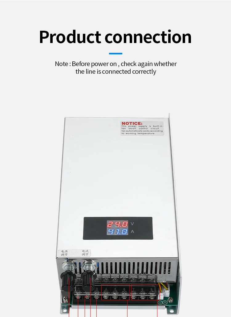 DXS-1000-24 Dc to Ac 24v 40a  1000W 12V 36V 48V 80V 60V Dc Stabilized Industrial Digital Display Slim Power Supply