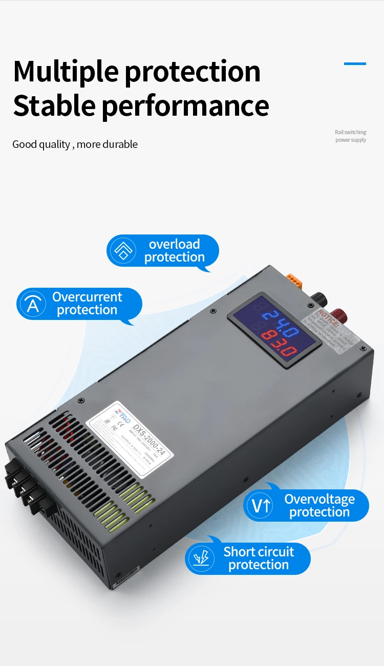 DXS 2000W digital display switching power supply Adjustable voltage and Current 0-24V 36V 48V 60v SMPS 24v 83A 48V 41.6a
