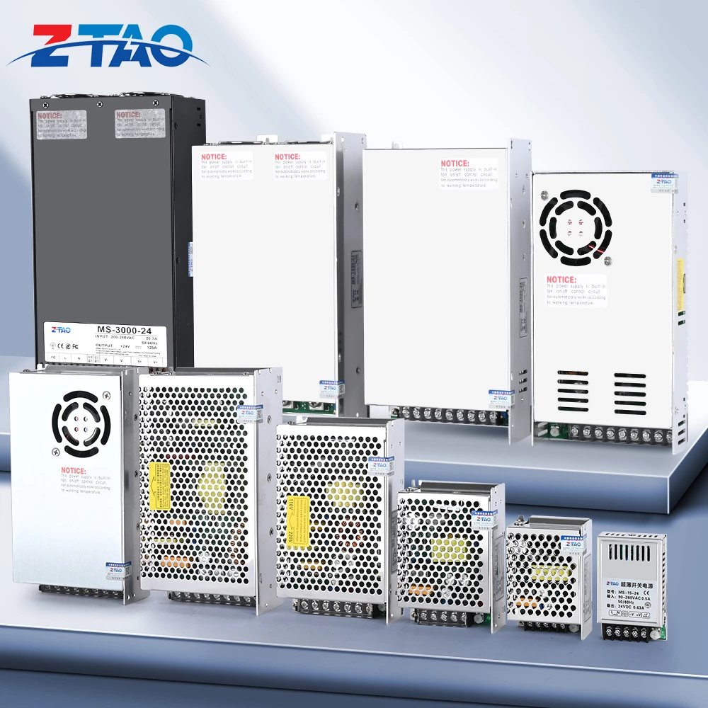 MS Series Switching Power Supply AC DC Smps Power Supply 10w 15W 25W 50W 60W 100W 120W 250W360W 400W 1000W Power Supply 12V 24v