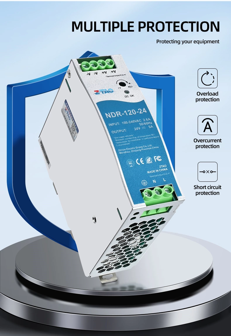 Single Output NDR EDR Series Industrial Din Rail Switching Power Supply Industrial Control System 75W 120W 150W 240W 480W