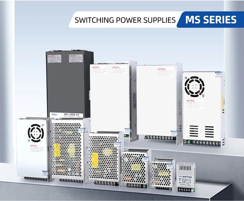MS Series Switching Power Supply AC DC Smps Power Supply 10w 15W 25W 50W 60W 100W 120W 250W360W 400W 1000W Power Supply 12V 24v