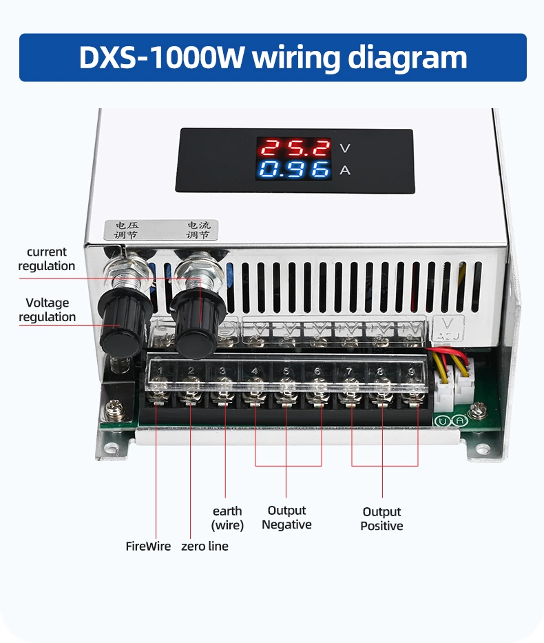 Ac to Dc Switching Power Supply 500W 800W 1000W 2000W 3000W with Digital Display Voltage Current Adjustable Smps 110v 220v