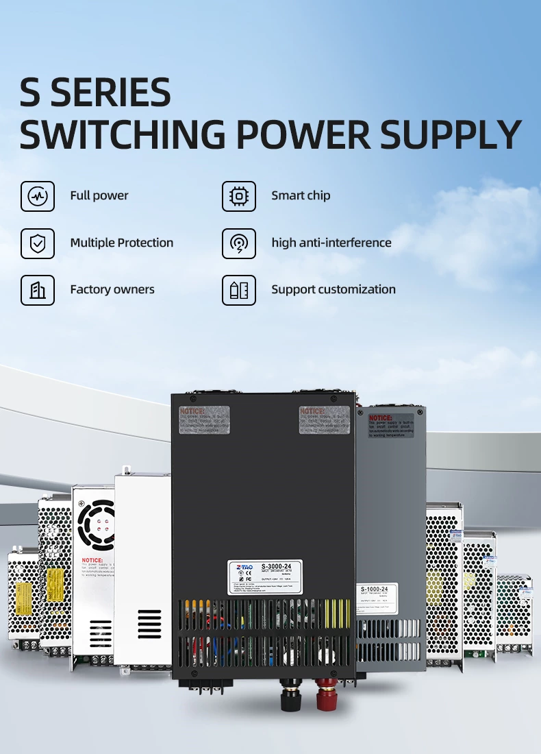 S Series Power Supply for Industrial Control Systems 15W-3000W 5v 12V 24V 48v Switching Power Supply Industrial Power Supply