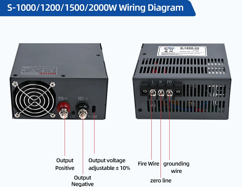 S Series Power Supply for Industrial Control Systems 15W-3000W 5v 12V 24V 48v Switching Power Supply Industrial Power Supply