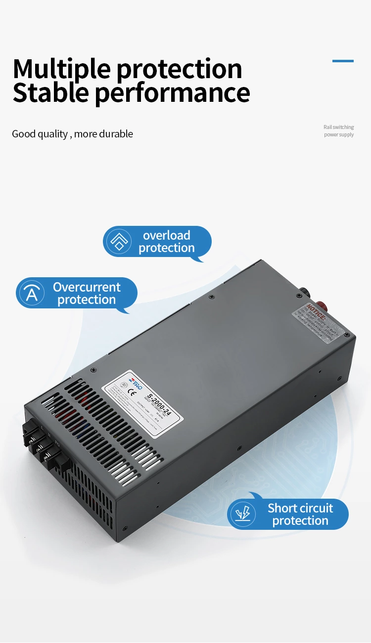 2000w 24v 83A Switching Power Supply Output Voltage and Current Adjustable Smps with LED Digital Display Psu S-2000-24